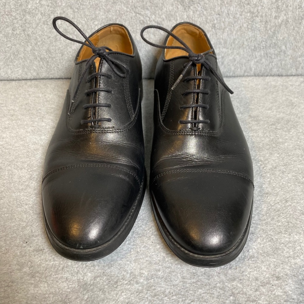 Zara Cap Toe Oxford Mens Sz 43 Black Leather Dress Shoes Classic Formal Office